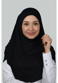Resim Altobeh Hazır Türban Büzgülü Pileli Pratik Eşarp Tesettür Hijab - Namaz Örtüsü - Siyah 