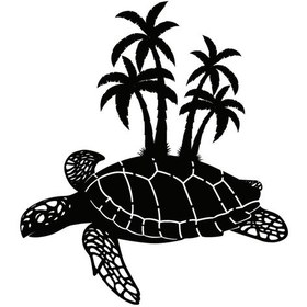 Resim Kaplumbağa Ve Palmiyeler 60x66 Cm Lcst Lcst 