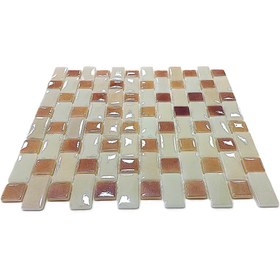 Resim MozaiKristaL Tüm yüzeyler için, 25x50x5mm. P. Krem-P. Kahve 31.5x31.5cm. Fileli Cam Mozaik (10 File=1m2 Fiyatı) 