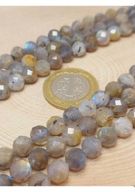 Resim Çeyrek Dizi 9cm Uzunluğundadır Labradorit Taşı Faset Kesim 8mm Çeyrek Dizi 45928 Çok Renkli 