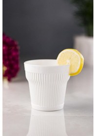 Resim Akrilik Beyaz Tekli Kısa Bardak & Su Meşrubat Kahve Yanı Bardağı 300 Ml Cam Değildir Beyaz 