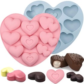 Resim Internet 2 Adet Kalp Çikolata Silikon, Çikolata, Jöle, Şeker, Tatlı Yapmak Için 9 Delikli Yapışmaz Silikon Kalıp (Yurt Dışından) 