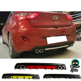 Resim Hyundai İ30 Yuvarlak Egzozlu Sarı Difüzör Difizör Çiftli Egzoz Görünüm Arka Ek 2007 - 2021 