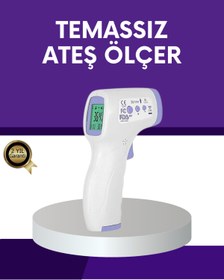 Resim renklime Temassız Ateş Ölçer Dijital Kızılötesi Termometre Hızlı Ölçüm 