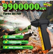 Resim Lumaworld Siyah 9900000rpm Turbo Jet Fan Taşınabilir Üfleyici: Usb-c Hızlı Şarj, 10000mah Pil, Toz/kar/bbq Temizliği İçin. 