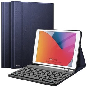 Resim iPad Uyumlu 9. Nesil 10.2 inç Uyumlu Bluetooth Klavyeli Kılıf Standlı Kapaklı A2602-2604-A2603-A2605 