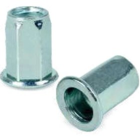 Resim Piton Perçin Altıköşe Şapkalı Flanş Kafa Çelik Somun Perçin M6 Metrik 6 - 500 Adet 