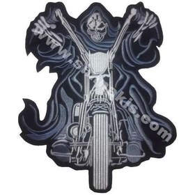 Resim Motorcu Mont Nakış Işleme Arma Patch Yama Pec 35X29 Cm Çok Renkli 