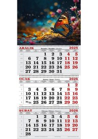 Resim 2026 Yılı Gemici Takvimi- Rengarenk Çiçekler Ve Kelebek 