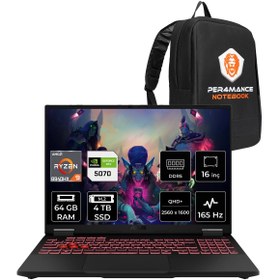 Resim ASUS TUF Gaming A16 R9 8940HX 64GB 4TB SSD RTX5070/8GB 165Hz 16'' 2.5K WQXGA FDOS Laptop FA608PP 