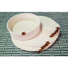 Resim 13 Parça American Servis Supla Runner Ekmek Sepeti Seti Krem 