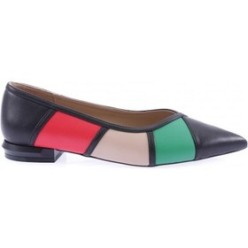 Resim Dgn 2042-23y Kadin Sivri Burun Renkli Babet 2042-2125-R1534 Siyah 