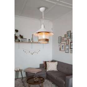 Resim Şapkalı Modern Halatlı Beyaz Tekli Sarkıt-Salon-Mutfak-Balkon-Çocuk Odası-Oturma Odası-Giriş-Antre 