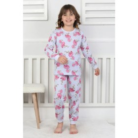 Resim Cute Flamingo Desenli Kız Çocuk Pijama Takımı 