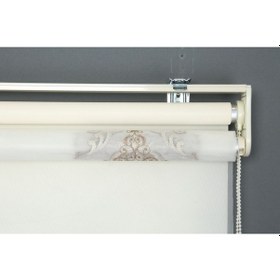 Resim Blind-x Vizon Çift Mekanizmalı Kadife Toprak Nakışlı Tül Stor Perde Dayanıklı Alüminyum Kasa 