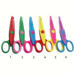 Resim 6 Adet Premium PP Plastik Dalgalı Kenarlı Sanat Makası - El İşleri, Kağıt Projeleri & DIY Süslemeleri İçin İdeal - El Sanatçıları & Hobiler İçin Güvenli Sanat Makası Kağıt Kesiciler 