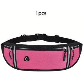 Resim Elmpaly Kadın Spor Bel Çantası Rose Red 41x11cm Gece Yansıtıcılı Dayanıklı Gül Kırmızısı 