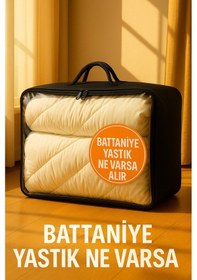 Resim 5'li Set Geniş Hacimli Hurç 42x53x20 Yorgan, Battaniye, Kıyafet Saklama Çantası Diğer 