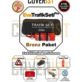 Resim Eva Trafik Seti Plus - 1 Kg Yangın Tüpü - 4 Yıllık - Siyah - Bronz Paket 