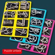 Resim 3 Set Metal Puzzle Oyunları, 24 Adet Mantık Beyin Bulmacaları, Konsantrasyon Eğitimi Halkalı Labirent Oyuncak, Ruhuang Kilit Sihirli Parti Meydan Okuması, 14+ Gençler İçin IQ Testi, Cadılar Bayramı, Şükran Günü, Noel Hediyeleri İçin İdeal 