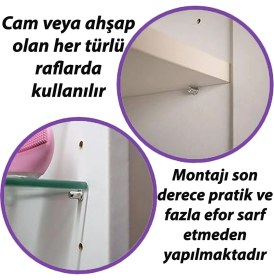 Resim Glaswen Metal Halkalı Raf Pimi Cam Ahşap Metal Raf Tutucu Çivisi Mobilya Dolap Pimi (100 Adet) 