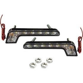 Resim Qingmipy 8 Led Beyaz Gündüz Sürücü Işığı Çifti - 12v, Ip65 Su Geçirmez, Yüksek Parlaklık Ve Enerji Tasarrufu 
