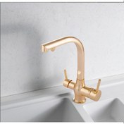 Resim Su Arıtma Cihazı İçin 3 Yollu Gold Musluk 