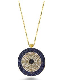 Resim Zirkon Taşlı Nazar Boncuğu Kolye (498587402) 