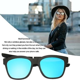 Resim Kablosuz Akıllı Güneş Gözlüğü HD Aramalar 110mAh Pil Akıllı Gözlük Gürültü Azaltma Çok Fonksiyonlu Plaj 