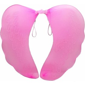 Resim Pembe Renk Ortası Pembe Tüylü Tül Peri Kanadı 40X50 cm 