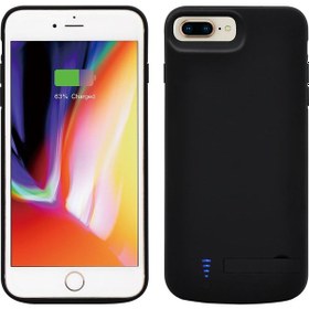Resim Noktaks - İphone 6 Plus Uyumlu - Şarjlı Kılıf Standlı Led Göstergeli Powerbank Kılıf - Siyah 