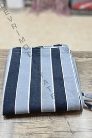 Resim Denge Perde (6386) Antrasit-Gri Çizgili Özel Dikim Lüks Branda Balkon Perdesi ANTRASİT GRİ 580 x 240 