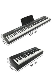 Resim Midex PLX-80BK-H Taşınabilir Katlanır Dijital Piyano Tuş Hassasiyetli 88 Tuş BT (Sustain Kulaklık Çanta Metod) 