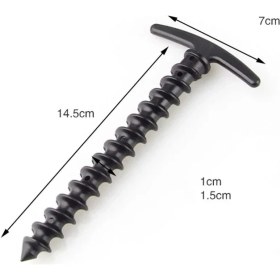Resim Mingjin Shop 1 Siyah Stil 8 Adet Adet Naylon Plastik Vida Spiral Çadır Kazığı Kazıklar Tırnak Açık Yürüyüş Kamp Zemin Desteği Çivi Çadır Gölgelik Sabitleme Malzemeleri (Yurt Dışından) 