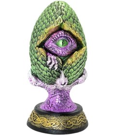 Resim Yumurta İçinde Dragon Gözü Ledli Dekoratif Figür 