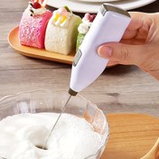 Resim 1 adet El Tipi Elektrikli Çırpıcı - Paslanmaz Çelik Çırpma Aksesuarları ile Pil Gücünde Mini Mikser, Yumurta, Kahve, Çay, Pankek Hamuru için Kompakt Hafif Tasarım - Dayanıklı Plastik, AA Piller Dahil Değildir 