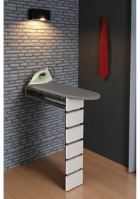 Resim Ütü Masası Papatya Duvara Monte Katlanabilir Ütü Masası Pratik Sağlam Metal Yapılı Beyaz 