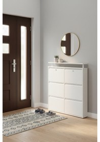 Resim Lıccıa Metal Ayakkabılık 3 Lü Yatay Kilitli Model Beyaz 