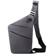 Resim Gajeena Erkek Kadın Unisex Anti Hırsızlık Göğüs Çantası, Hafif Nylon, Çok Amaçlı, Yolculuk-spor, Gri Sağ Omuz, 32x20x2cm Güney Gri 