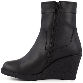 Resim Gönderi R Siyah Fermuarlı Dolgu Topuklu Bot Siyah 