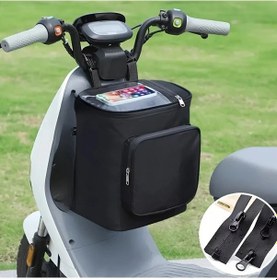 Resim Dashanshop Yüksek Kalite Ayarlanabilir Kask & Telefon Askılı Çantası - Çok Bölmeli Güvenli Ön Torba Siyah Siyah 