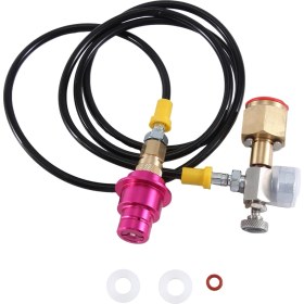 Resim Galaxxy Duo/terra/art Için 2000 Psi Basınç Göstergeli Co2 Adaptör Hortumu, Daha Büyük Co2 Şişelerine Hızlı Bağlantı, Karbonatlı Şişe (Yurt Dışından) 