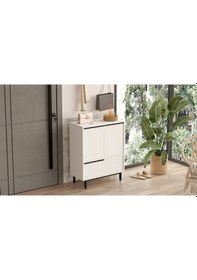 Resim Bohem Ayakkabılık Çok Amaçlı Dolap 3 Kapaklı Metal Ayaklı Beyaz Boh8c-w Beyaz 