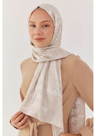Resim Mirsoy Scarf Kazayağı Desen Parlak Jakar Şal - Taş Taş 