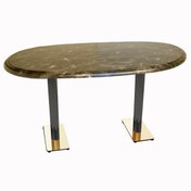 Resim Beymobilya Karanfil Wezalit Gold Oval Masa 94X146 