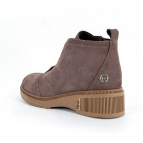 Resim Mammamia D25kb-8085 Vizon Renk Nubuk Hakiki Deri Fermuarlı Kadın Bot Vizon 