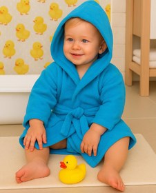 Resim CottonVerse Bebek & Çocuk Kapşonlu Bornoz - %100 Pamuk, Unisex Turkuaz - Turkuaz / 3-4 Yaş 