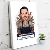 Resim Karikatürlü En İyi Erkek Kuaför Kanvas Tablo 