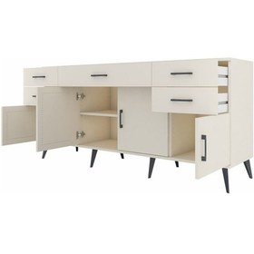 Resim Hyperion Konsol Tek Raflı 5 Çekmeceli 4 Kapaklı 176x44x83 Aytaşı-aytaşı Aytası 
