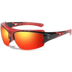 Resim Rüzgar Geçirmez Binicilik Gözlükleri Polarize Güneş Gözlüğü Spor Güneş Gözlüğü Açık Hava Spor Güneş Gözlüğükırmızı 